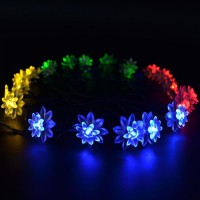 christmas outdoor lights lotus shape 30led Solar string lights for Garden Decoration